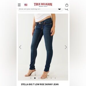 TRUE RELIGION Stella Big T Low Rise Skinny Jeans